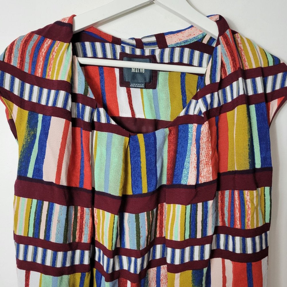 Maeve Anthropologie Au Revoir Size 10 Pleated Library Bookshelf Tunic Dress - Picture 6 of 10